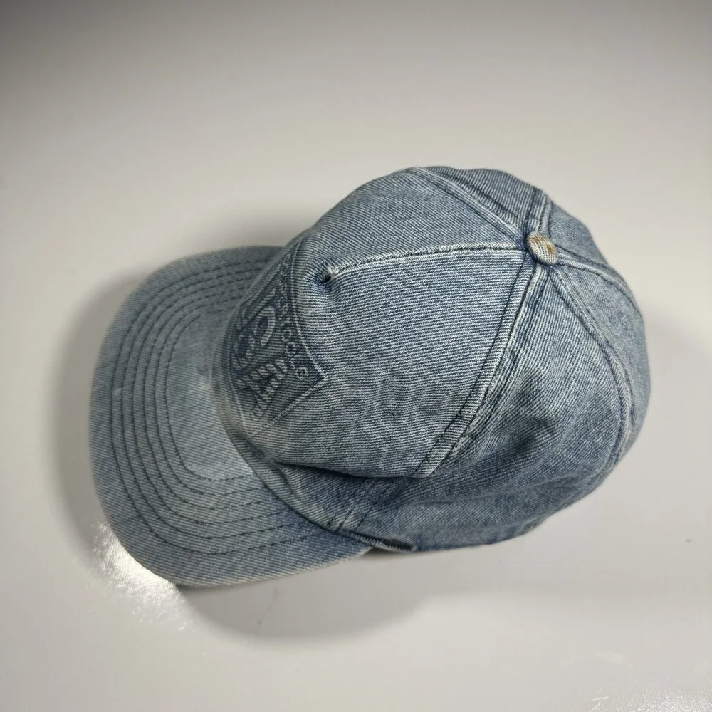 Vintage Cooper Tools USA Stonewashed Denim Baseball Snapback Hat Blue Mens OSFA